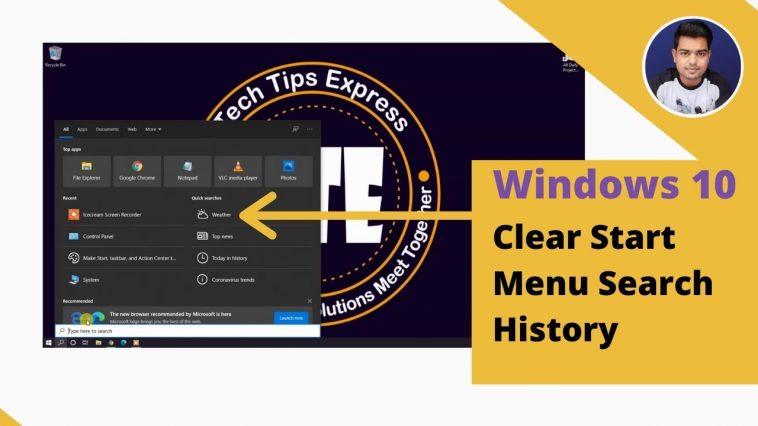 Windows 10 Clear Start Menu Search History _How To Delete Search History In Windows 10