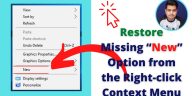 New Option Missing In Right Click Context Menu in Windows - TechTipsExpress