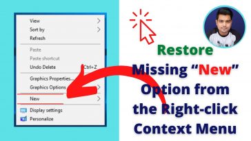 New Option Missing In Right Click Context Menu in Windows - TechTipsExpress
