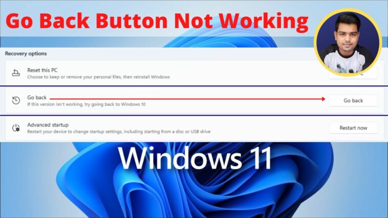 How to Bypass'Go Back Button' Not Working Issue On Windows 11 Downgrade - TechTipsExpress