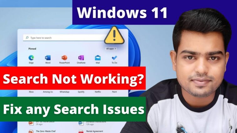 Search Bar Not Working In Windows 11 - Top 14 Ways To Fix Search Not Working Issue - TechTipsExpress